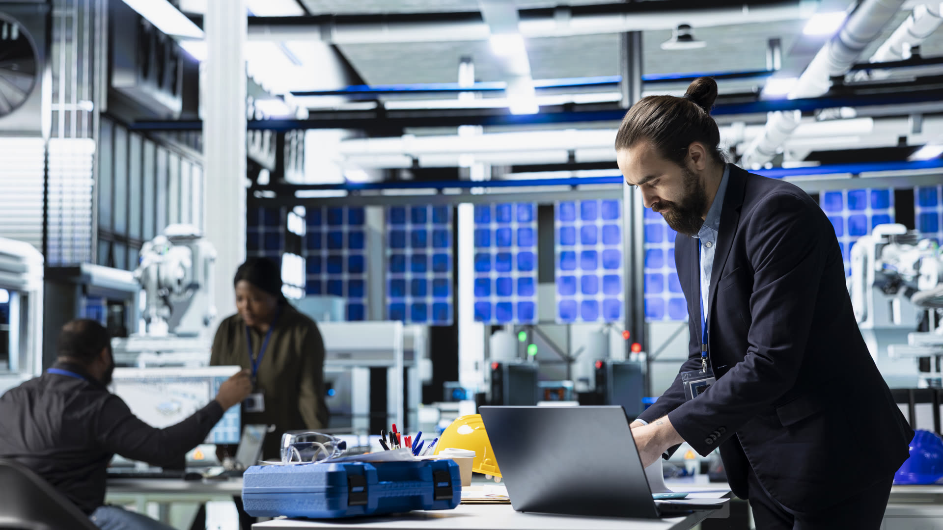 Scandinavian coastline with renewable infrastructure